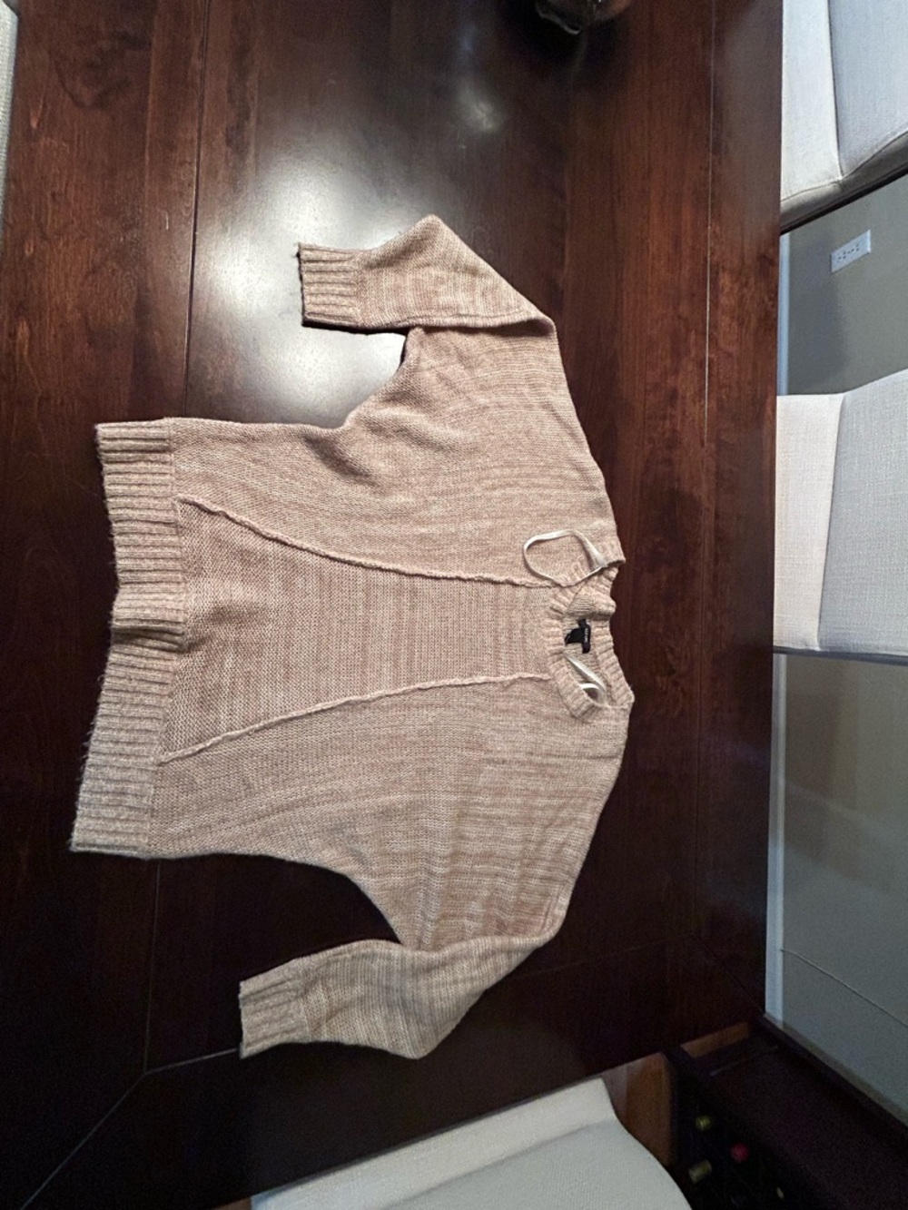 Alfani Beige Crewneck Knit Sweater